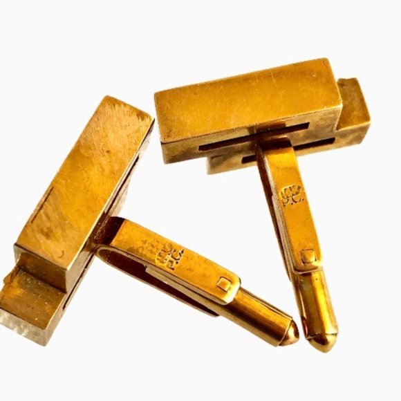 14K Yellow Gold Heavy Mens Cufflinks Signed PC 21 grams - Picture 13 of 15